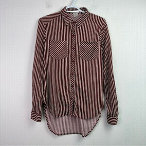 Passport Striped Button Down Collar Cuffed Shirt M